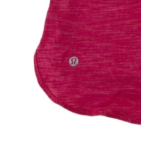 LULULEMON What the Sport Singlet II Tank Top Heathered Cranberry Ruched Size 6 - Picture 6 of 6